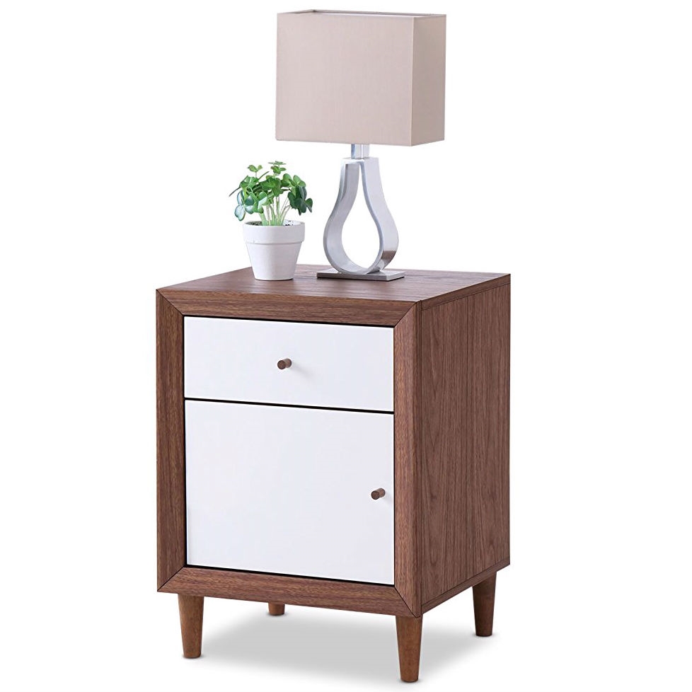 FaFurn - Modern Nightstand in White, Wood