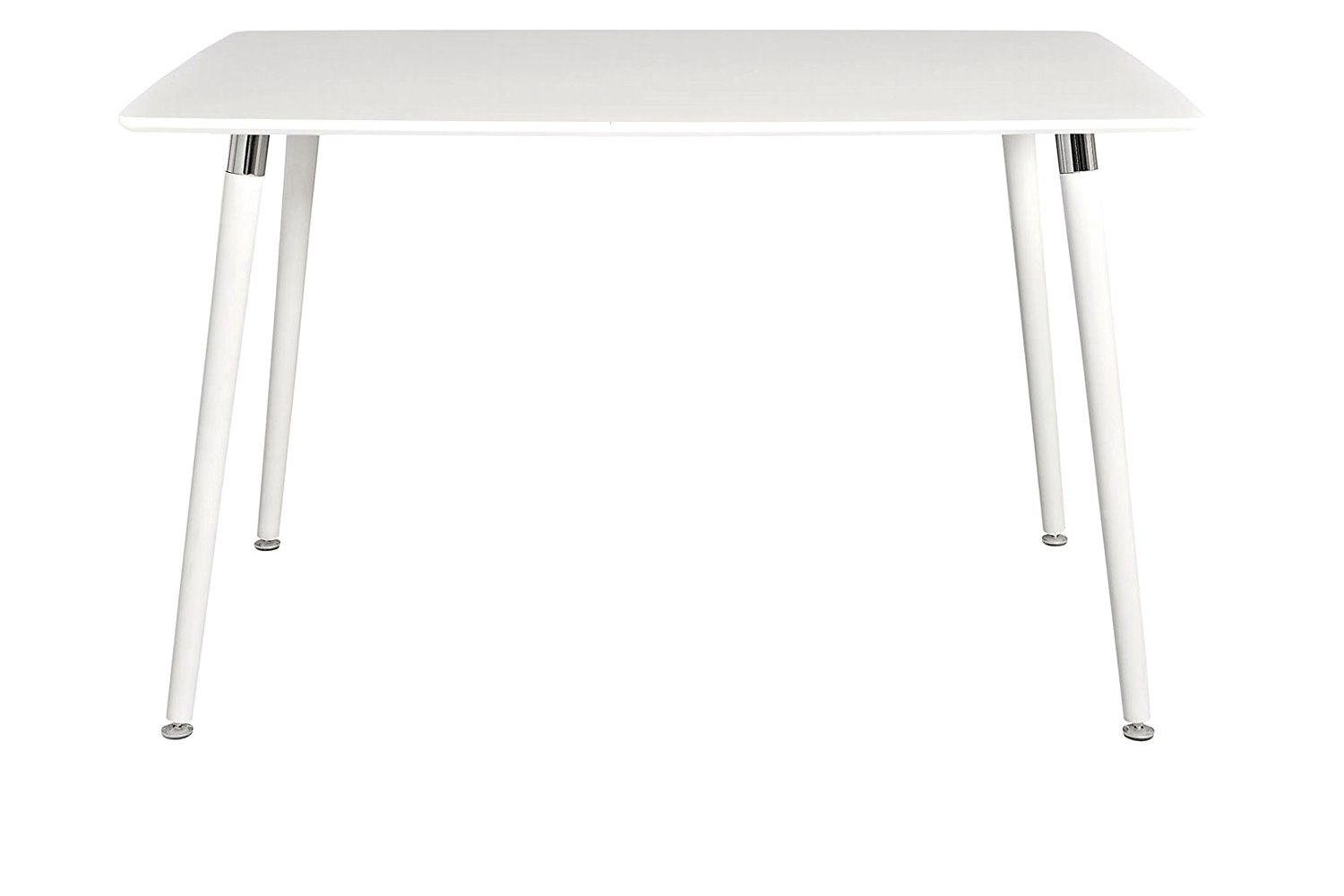 FaFurn - Modern Mid-Century Style Dining Table in White with Wood Legs