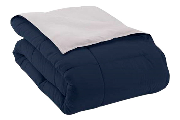 FaFurn Twin/Twin XL Size 2-Piece Reversible Comforter Set - Navy Blue/Gray, Microfiber