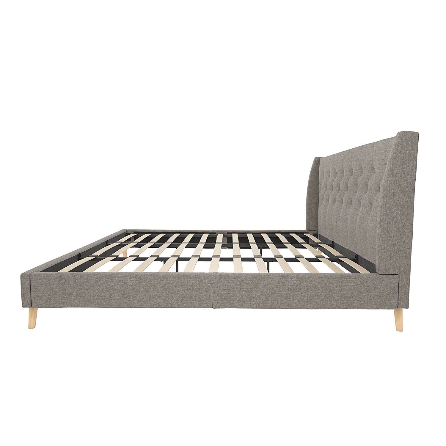 FaFurn King Size Platform Bed Frame - Gray