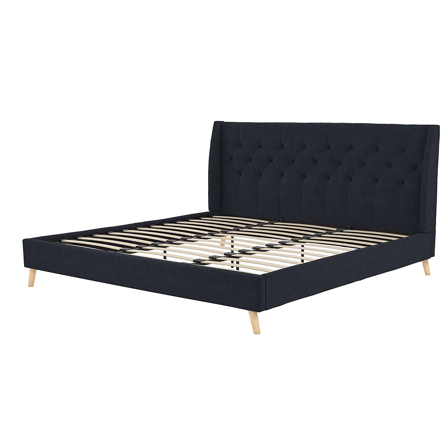 FaFurn King Size Platform Bed Frame - Navy Blue