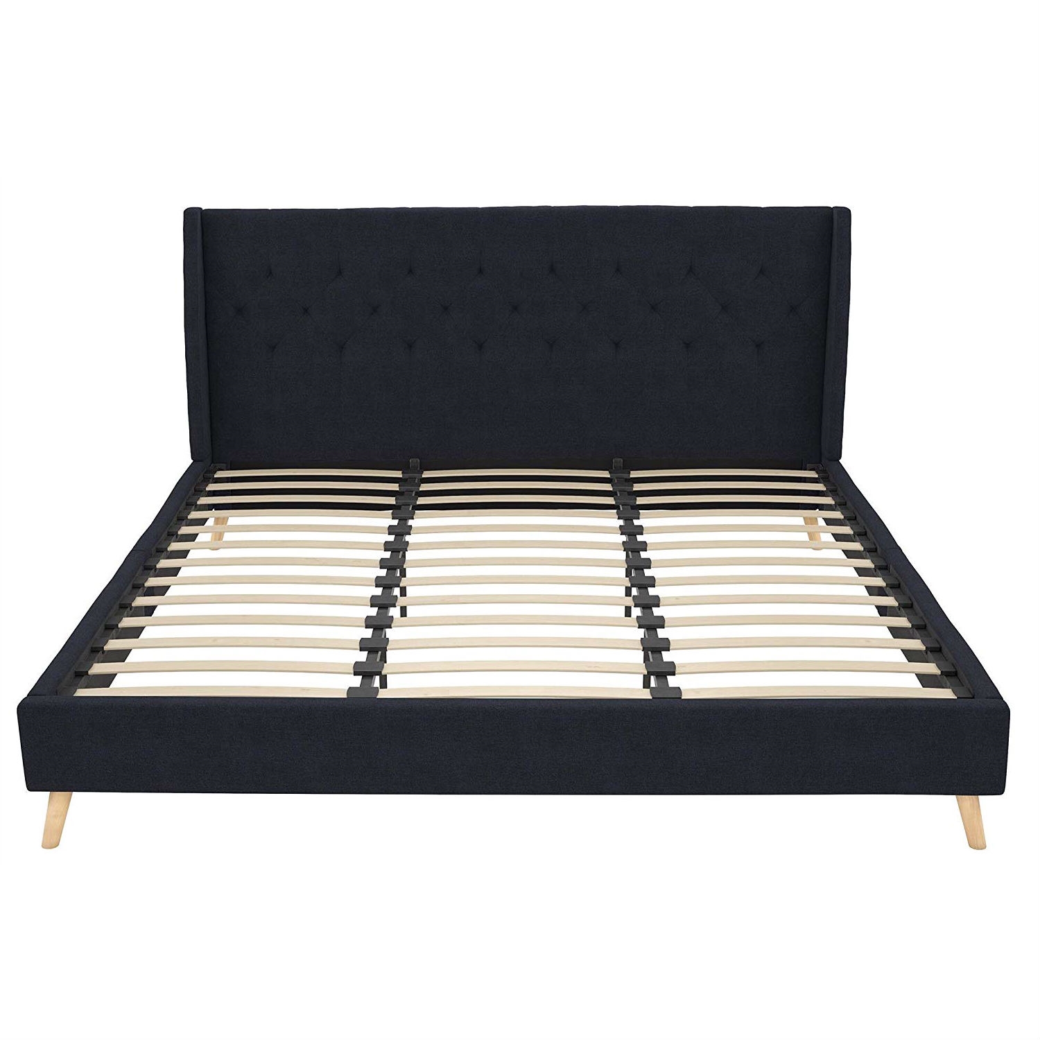 FaFurn King Size Platform Bed Frame - Navy Blue