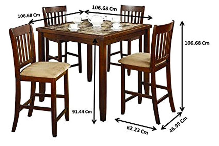 FaFurn - Casual 5-Piece Dining Set with Microfiber Padded Counter Height Stools