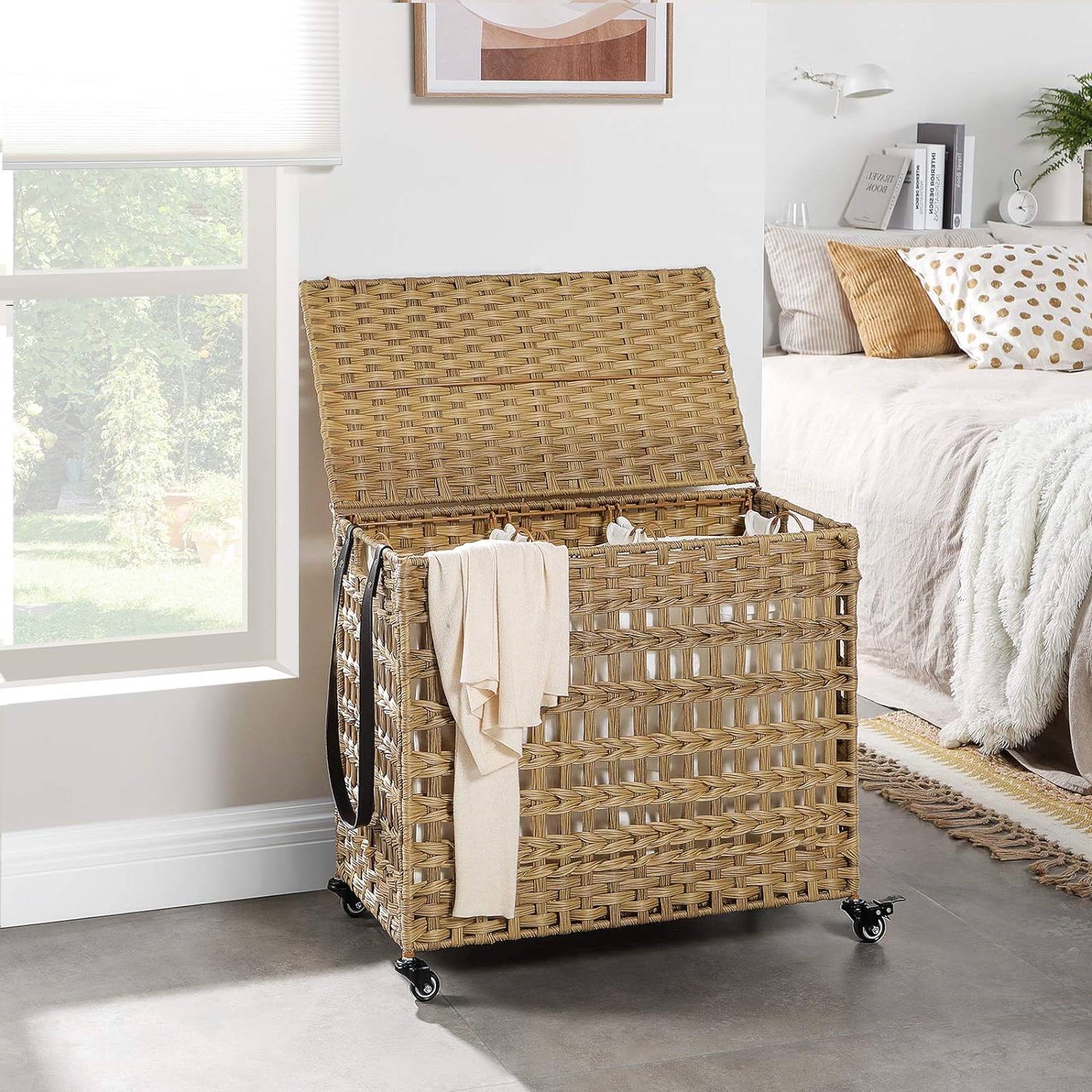 FaFurn - Laundry Hamper Basket with Removable Cotton Bags