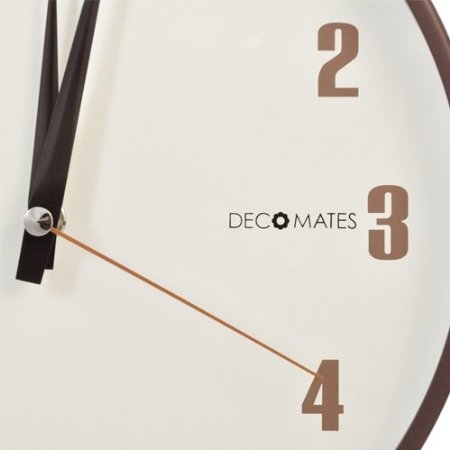 FaFurn - Retro Non-Ticking Wall Clock in Brown/White