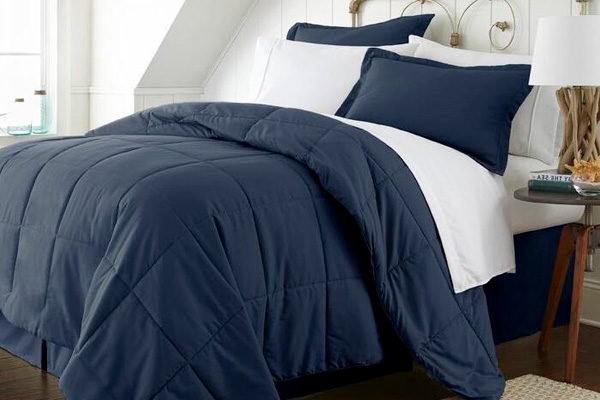 FaFurn Full Size 6-Piece Reversible Comforter Set - Navy, Microfiber