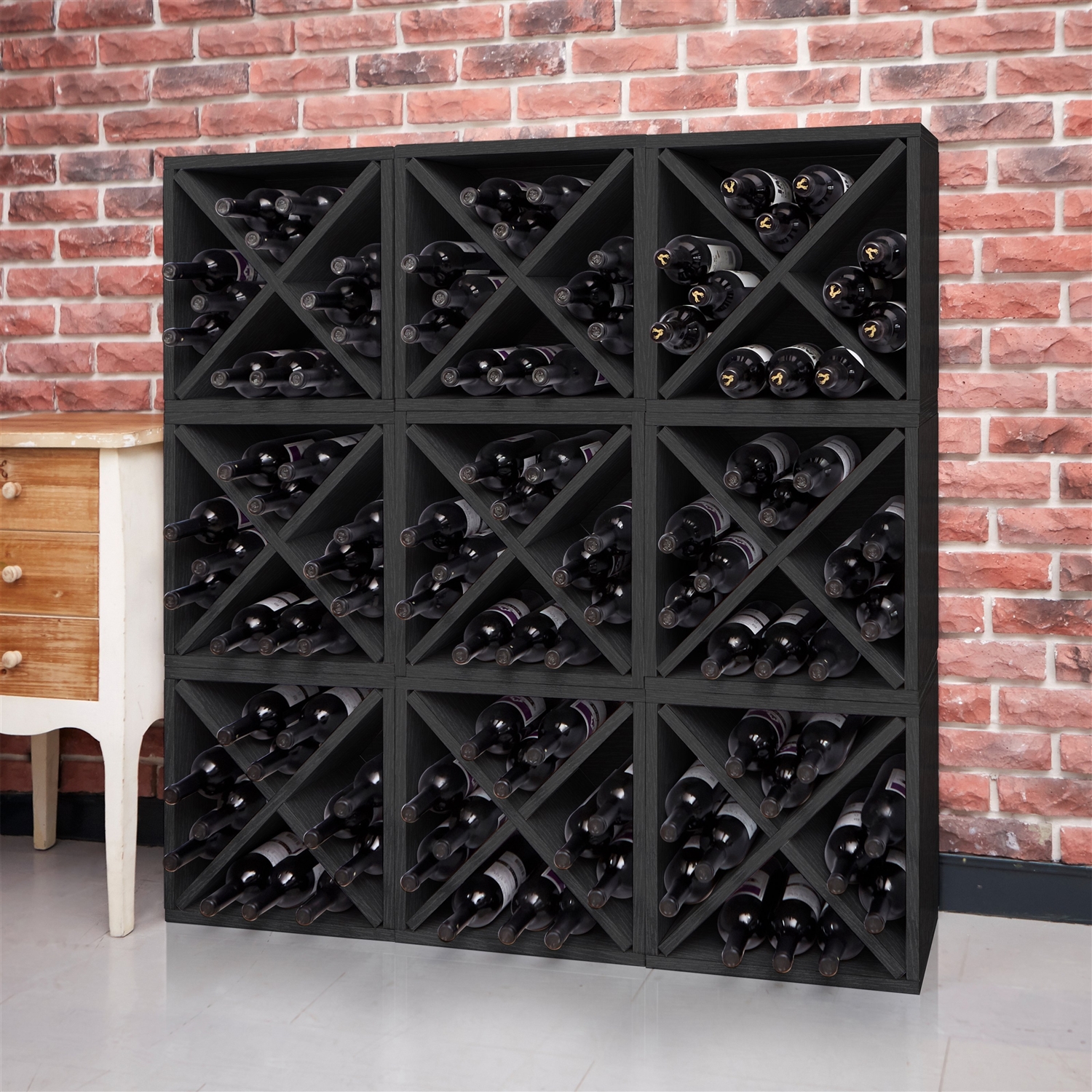 FaFurn™ Stackable 12 Bottle Wine Rack - Natural