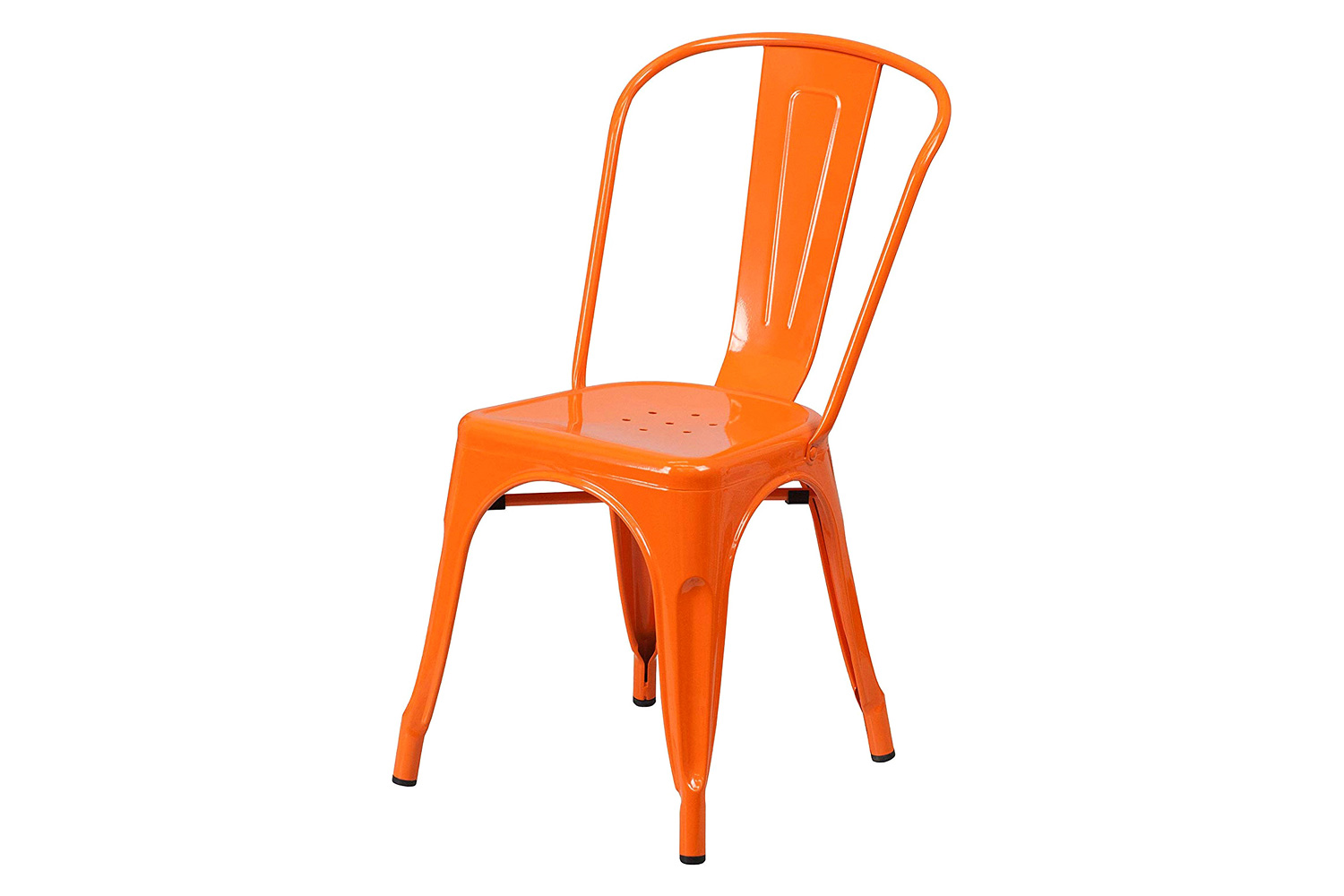 FaFurn Indoor Outdoor Metal Stacking Bistro Dining Chairs (Set of 4) - Orange