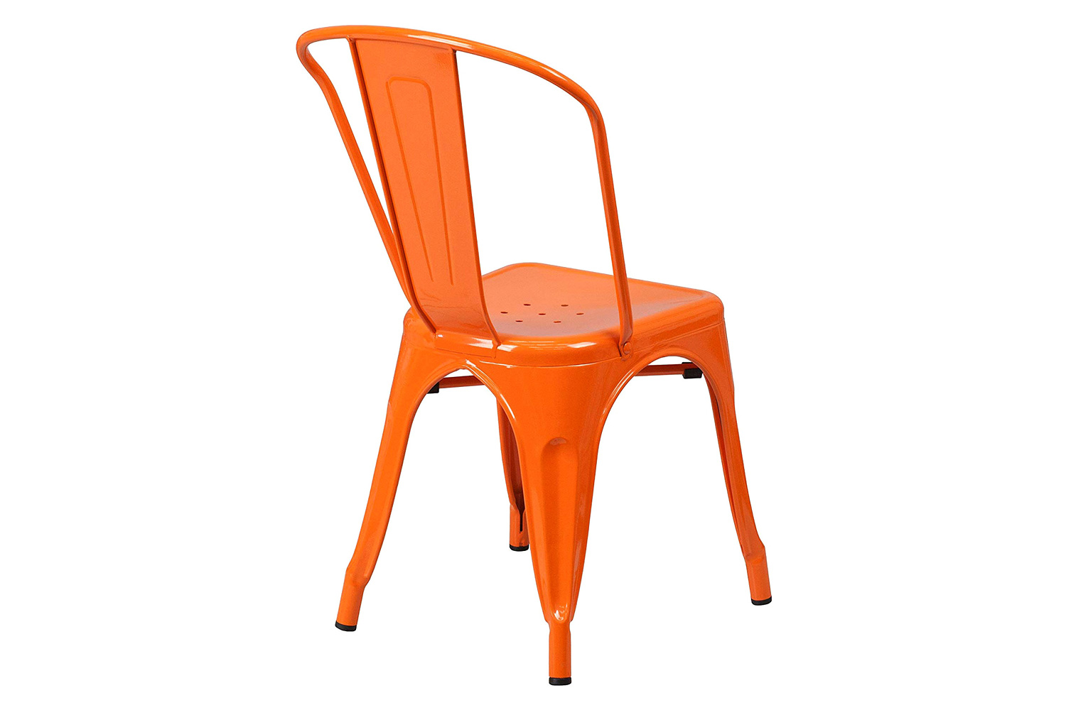 FaFurn Indoor Outdoor Metal Stacking Bistro Dining Chairs (Set of 4) - Orange