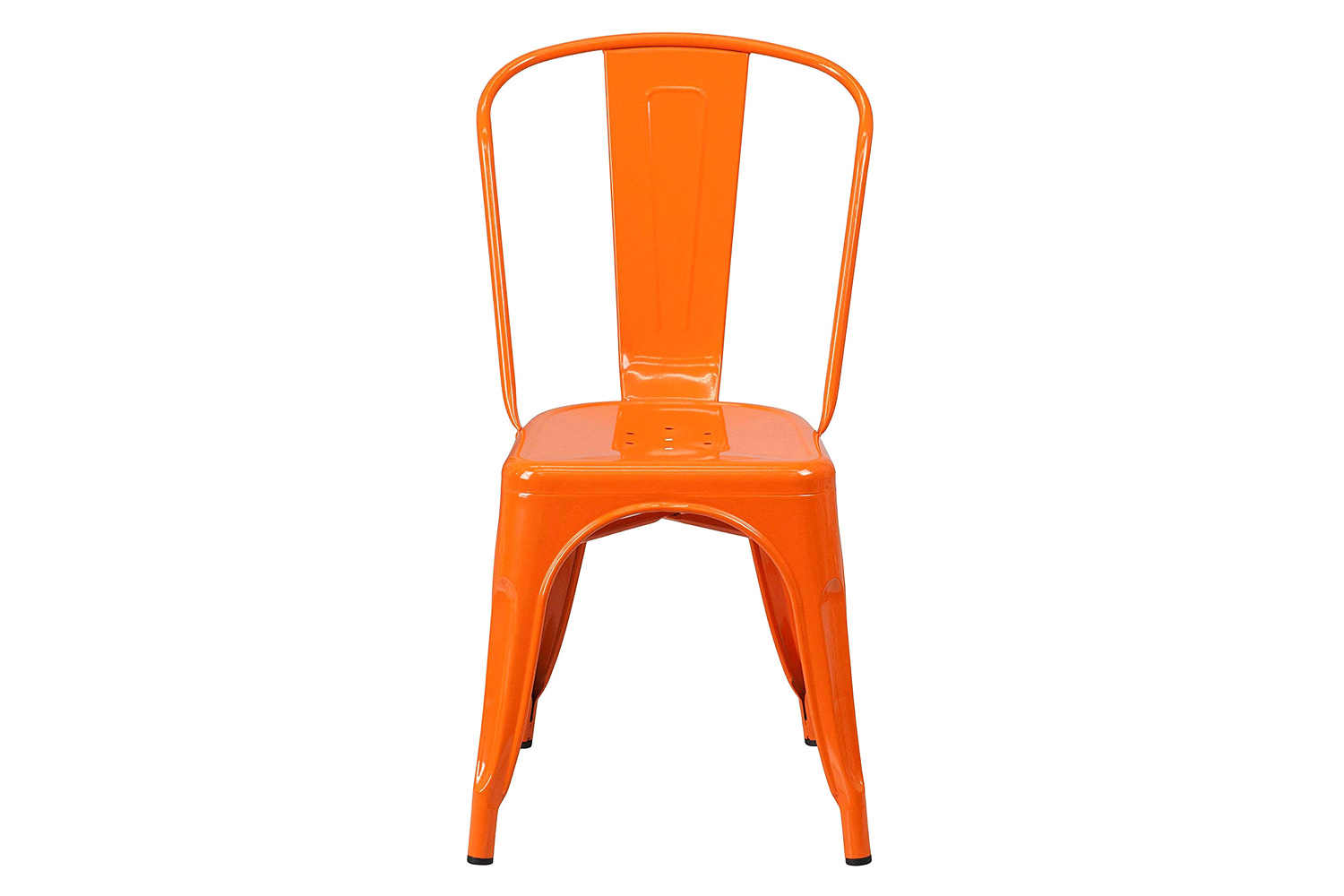 FaFurn Indoor Outdoor Metal Stacking Bistro Dining Chairs (Set of 4) - Orange