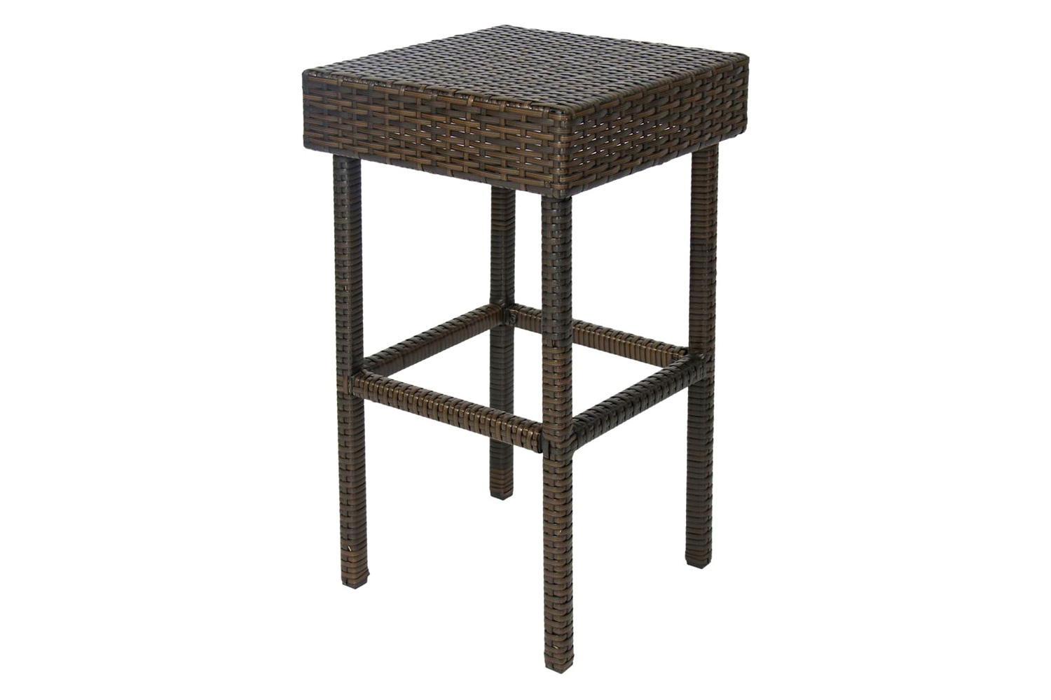 FaFurn - Outdoor 3-Piece Pe Wicker Bar Set with Table and Stools