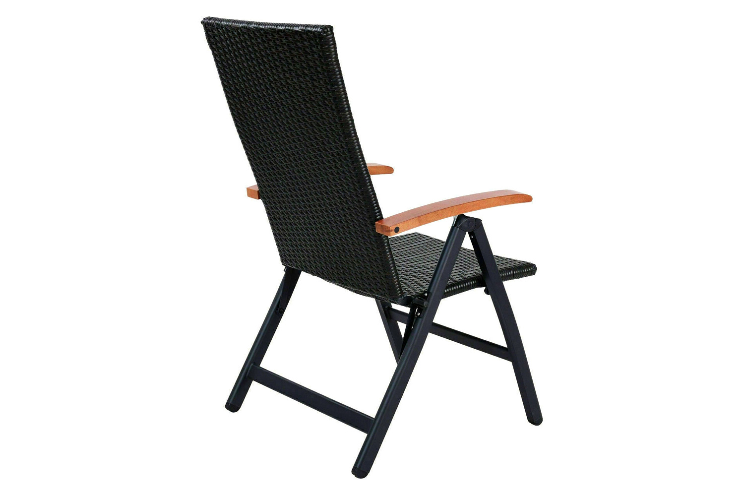 FaFurn - Outdoor Heavy Duty Folding Rattan Patio Chair with Wood Armrest