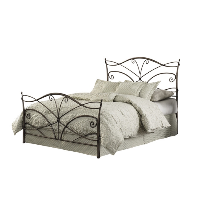 FaFurn - Queen Size Bed Base with Headboard and Footboard in Brushed Bronze, Metal