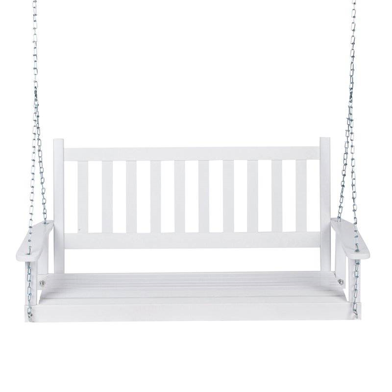 FaFurn - Porch Swing with Chain in White, Wood