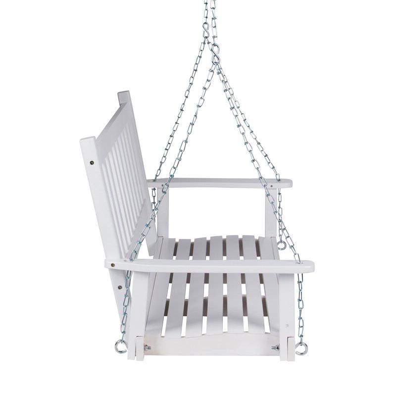 FaFurn - Porch Swing with Chain in White, Wood