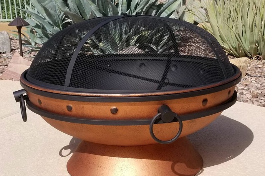 FaFurn - Cauldron Steel Wood Burning Fire Pit with Spark Screen