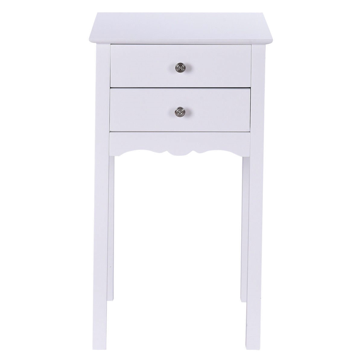 FaFurn - Elegant 2-Drawer Nightstand in White, Wood