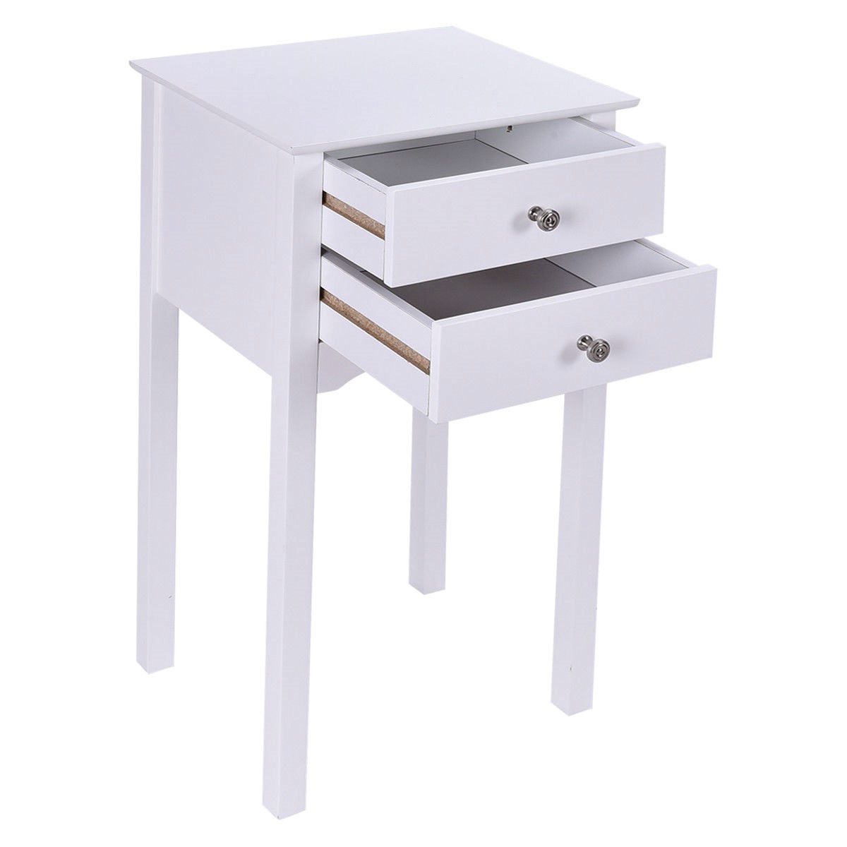 FaFurn - Elegant 2-Drawer Nightstand in White, Wood