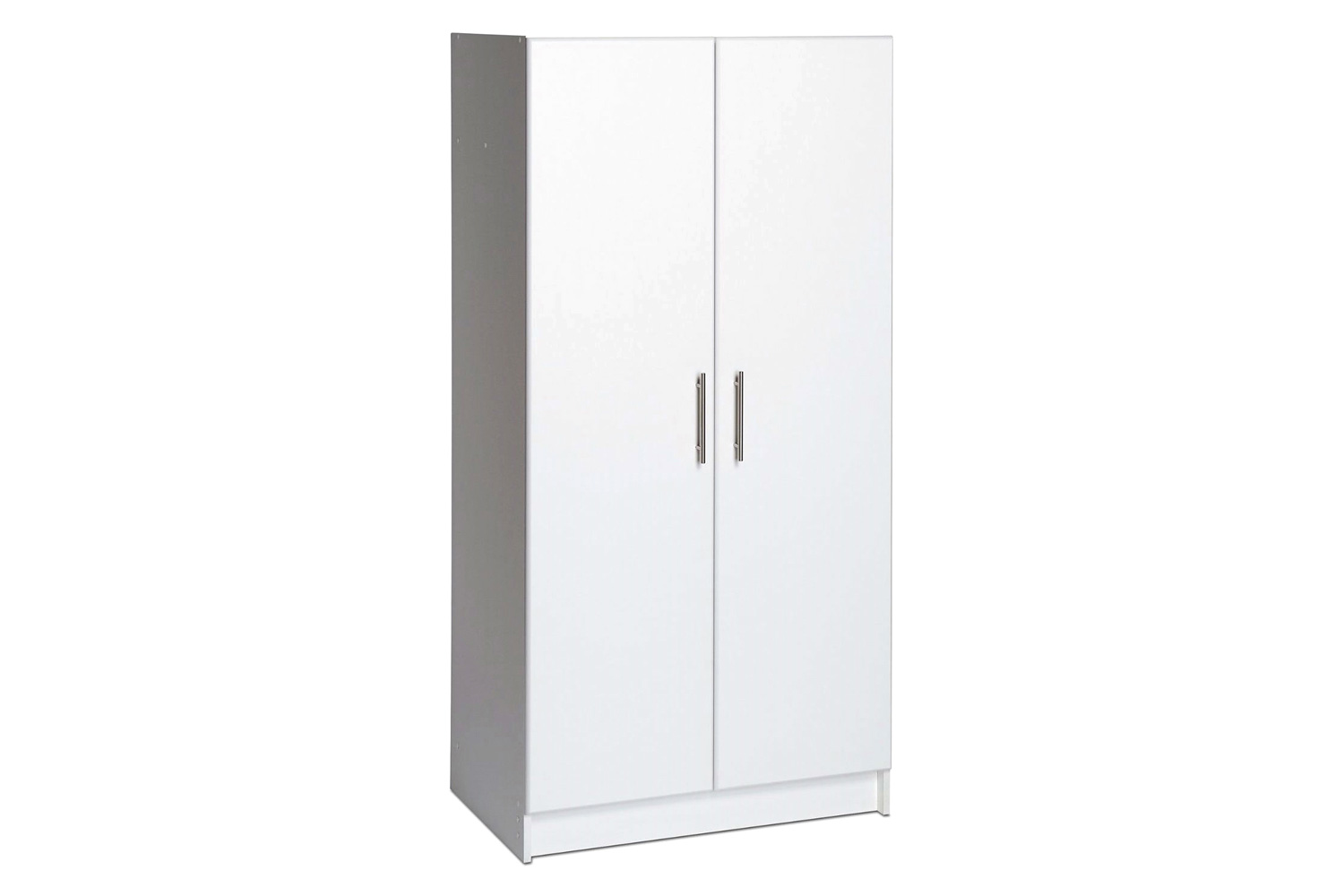 FaFurn - White 2-Door Wardrobe Cabinet with Hanging Rail and Storage Shelf