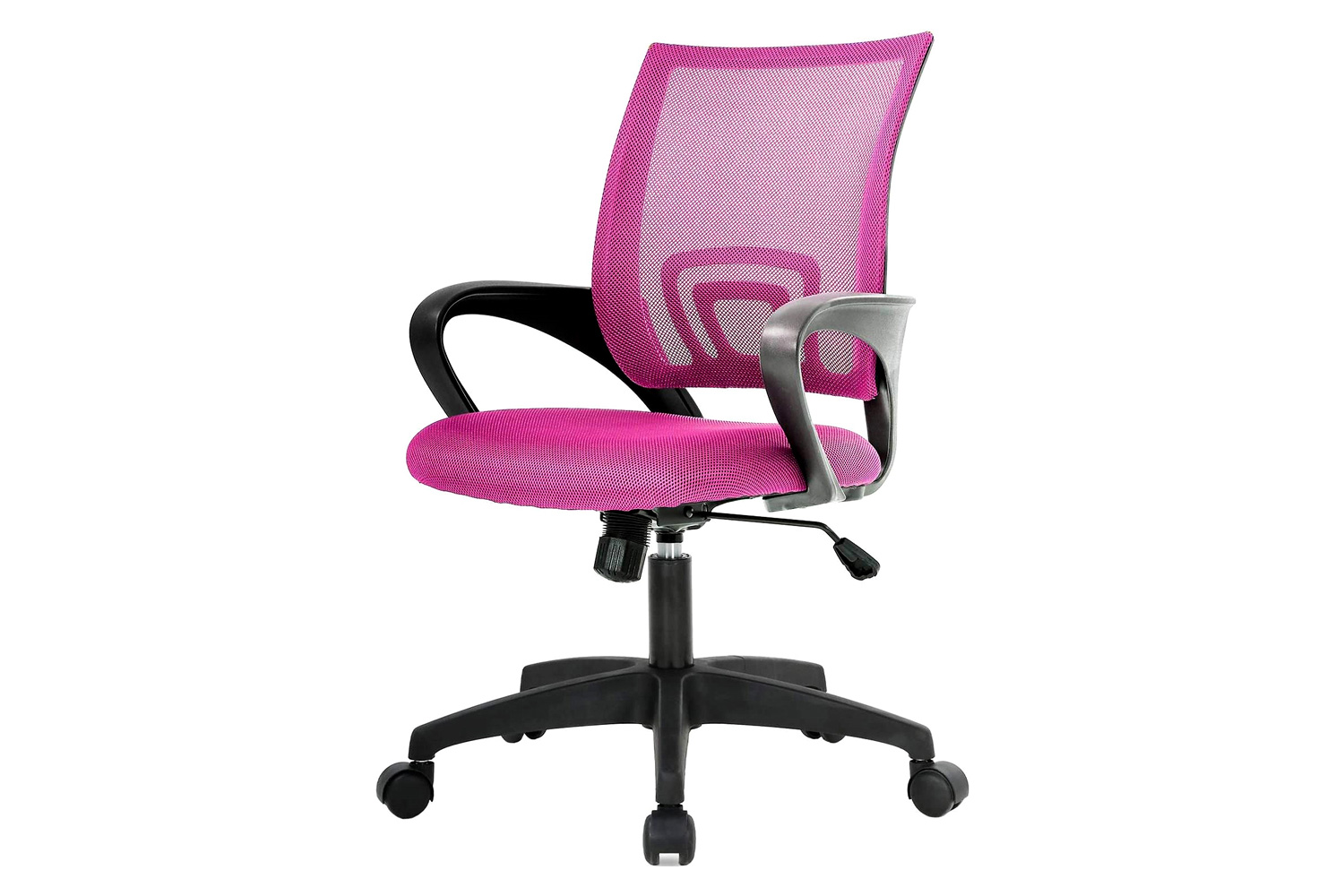 FaFurn Modern Mid-Back Ergonomic Mesh Office Desk Chair with Armrest On Wheels - Pink/Black