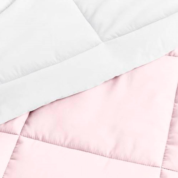 FaFurn Twin/Twin XL Size 2-Piece Reversible Comforter Set - Plush Pink/White, Microfiber