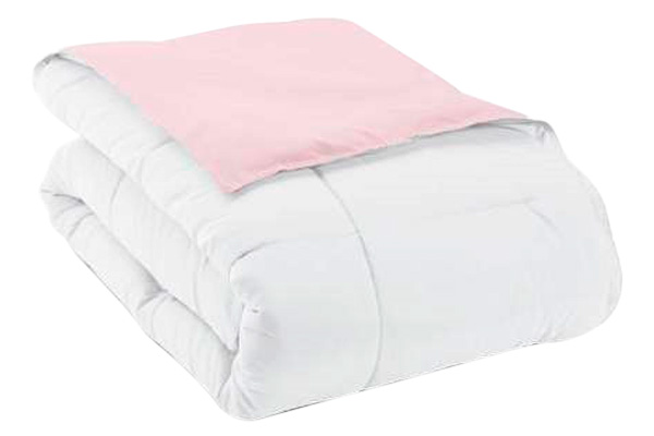 FaFurn Twin/Twin XL Size 2-Piece Reversible Comforter Set - Plush Pink/White, Microfiber