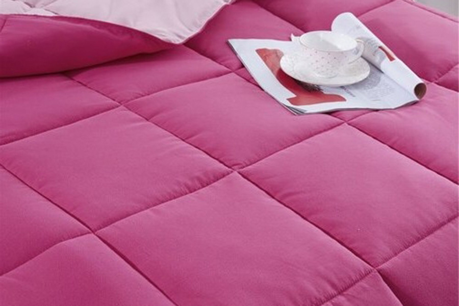 FaFurn Traditional Microfiber Reversible 3 Piece Comforter Set - Pink, Full/Queen Size