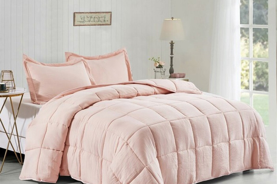 FaFurn 3 Piece Microfiber Reversible Comforter Set - Pink, King Size