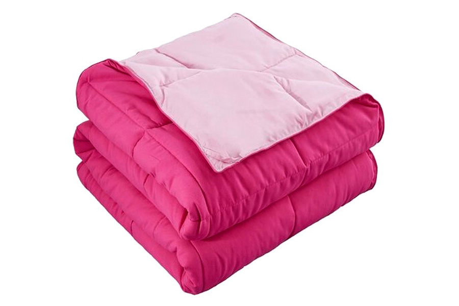 FaFurn Traditional Microfiber Reversible 3 Piece Comforter Set - Pink, King Size/California King