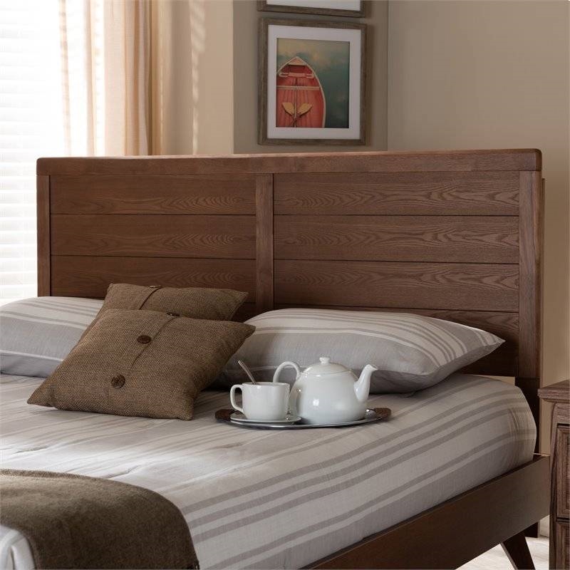 FaFurn - Farmhouse Full Size Headboard in Walnut, Wood