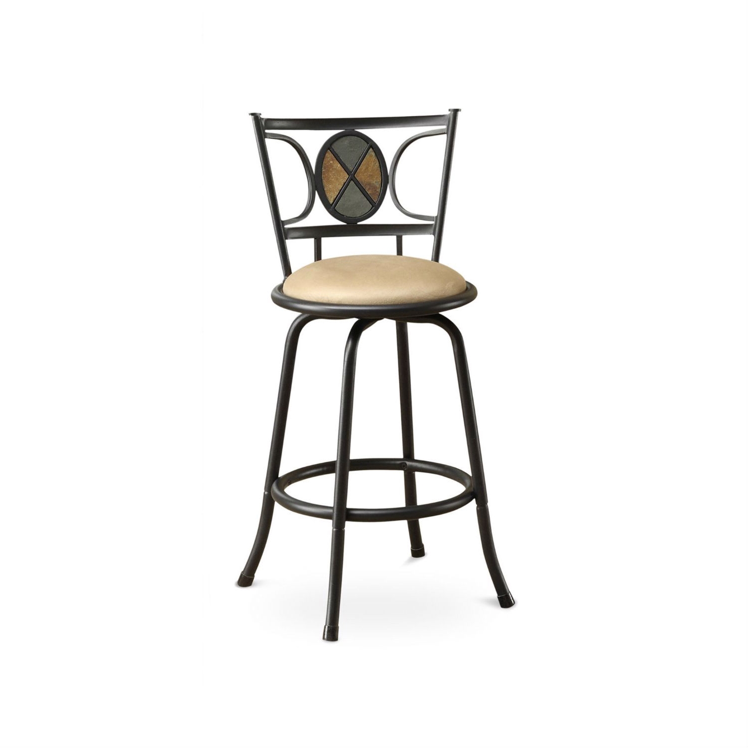 FaFurn - Set of 2 Adjustable Swivel Barstool in Light Yellow