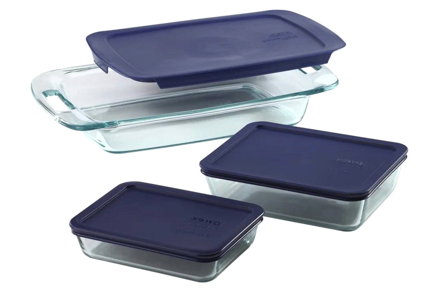 FaFurn - 6-Piece Glass Bakeware Food Storage Set of 3