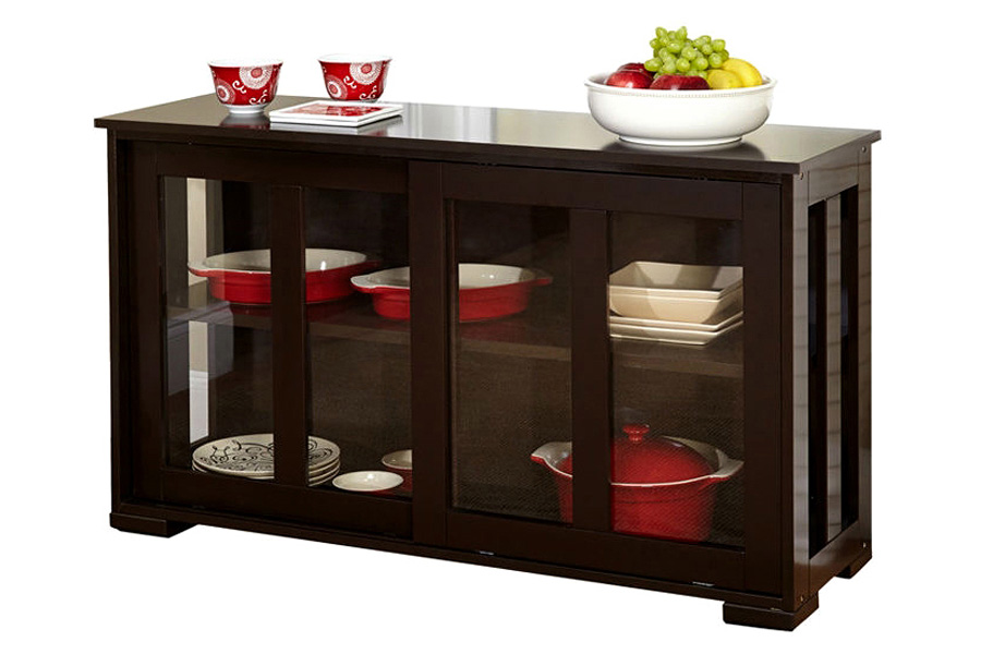 FaFurn - Sideboard Buffet Dining Storage Cabinet with 2 Glass Sliding Doors