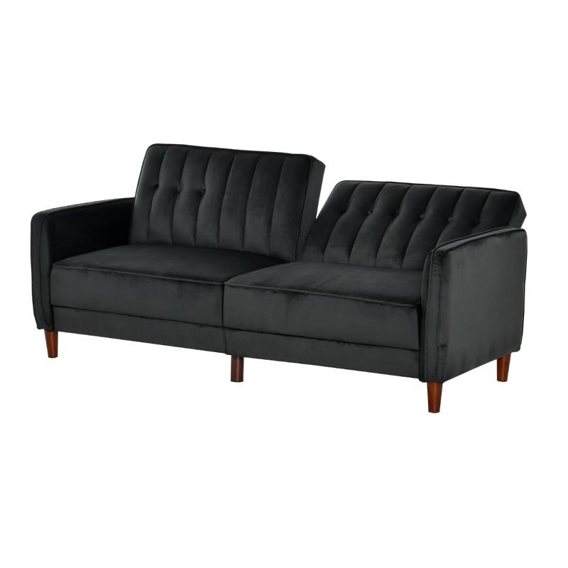 FaFurn™ Modern Sofa-Bed - Black, Velvet