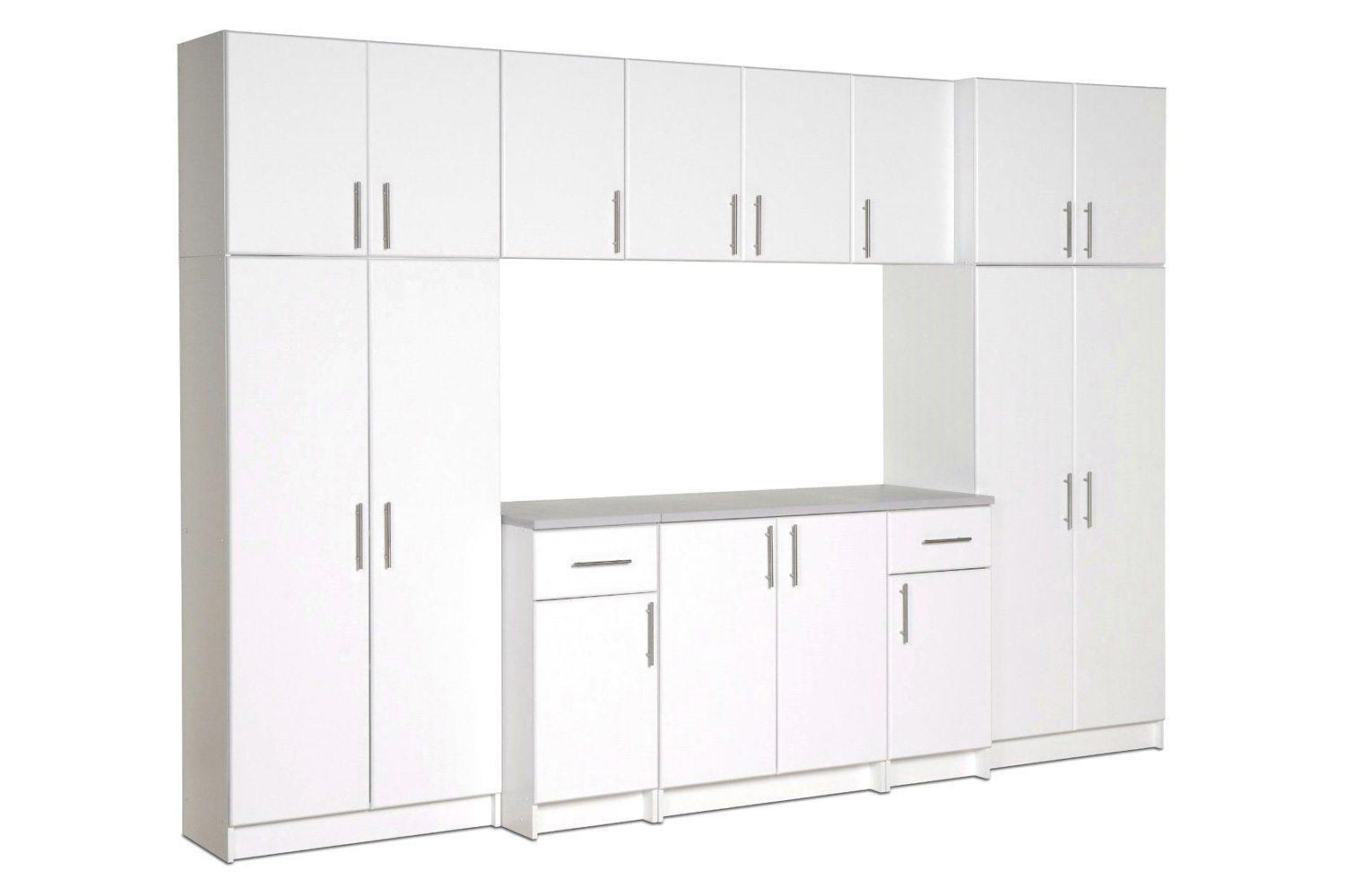 FaFurn - White Wall Cabinet with 2 Doors and Adjustable Shelf