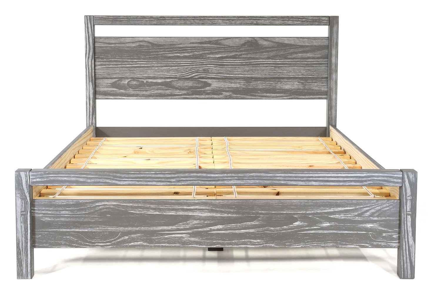 FaFurn™ Farmhouse Traditional Rustic Platform Bed - Gray, Queen Size