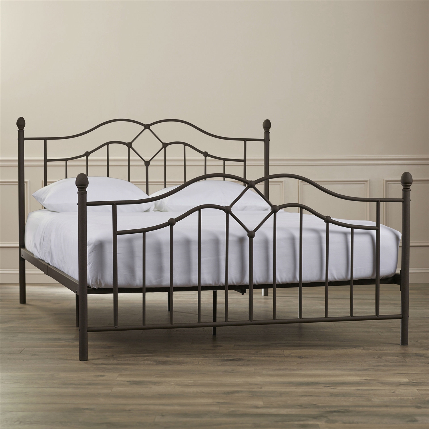 FaFurn - Queen Size Bed Base with Headboard and Footboard in Metal