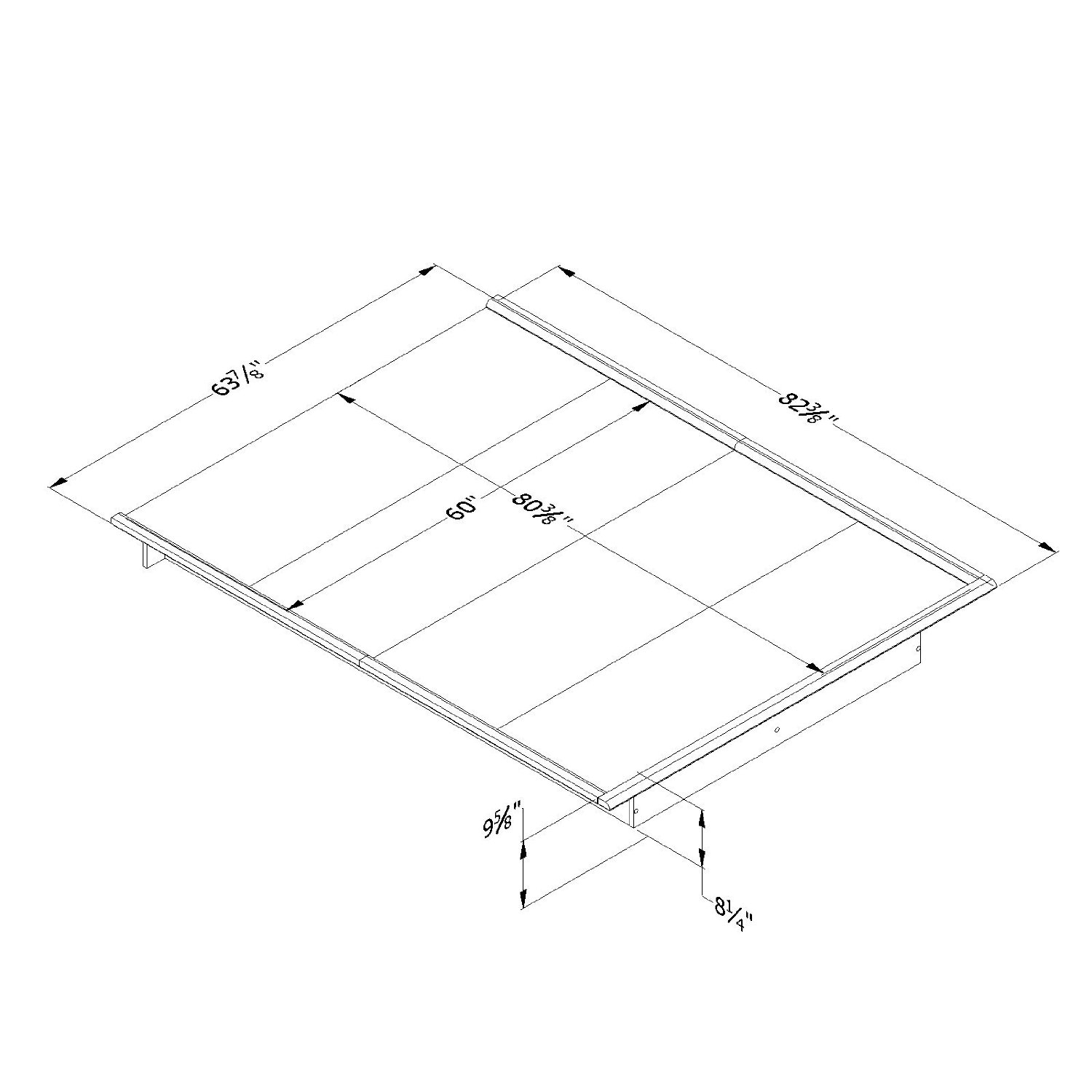 FaFurn - Modern Queen Size Platform Bed Frame in Black, Wood