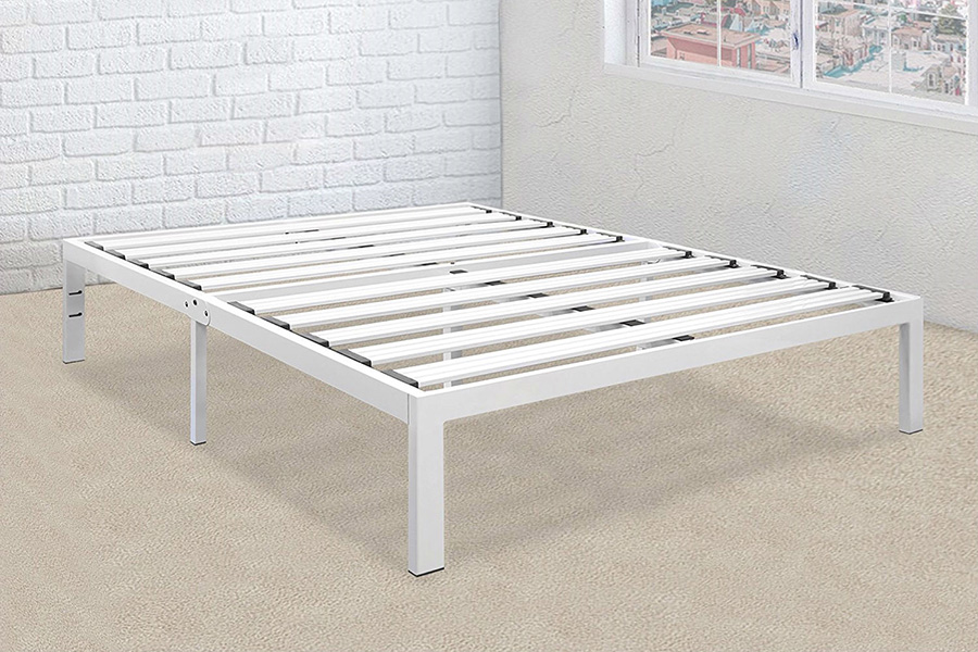 FaFurn - Queen Size Heavy Duty Metal Platform Bed Frame in White