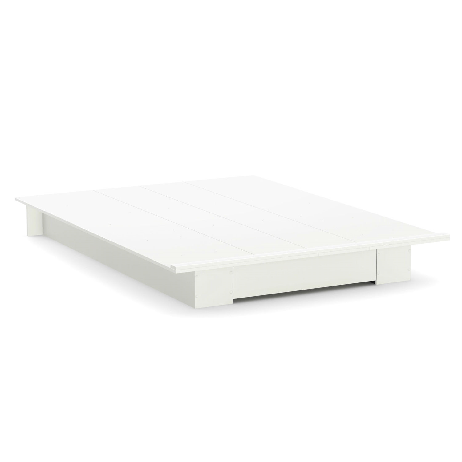 FaFurn - Modern Queen Size Platform Bed Frame with Bottom Storage Drawer in White