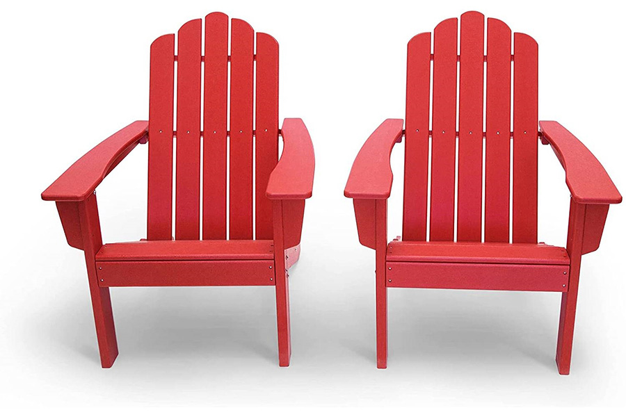 FaFurn - Adirondack All Weather Recycled Poly Plastic Outdoor Patio Chairs Set of 2