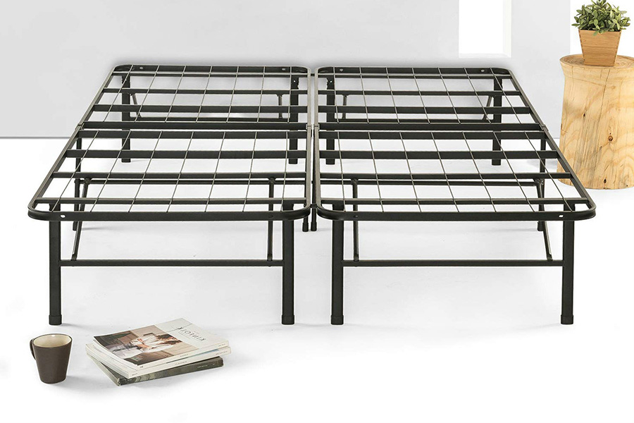 FaFurn Folding Sturdy Metal Platform Bed Frame with Storage Space - Queen Size