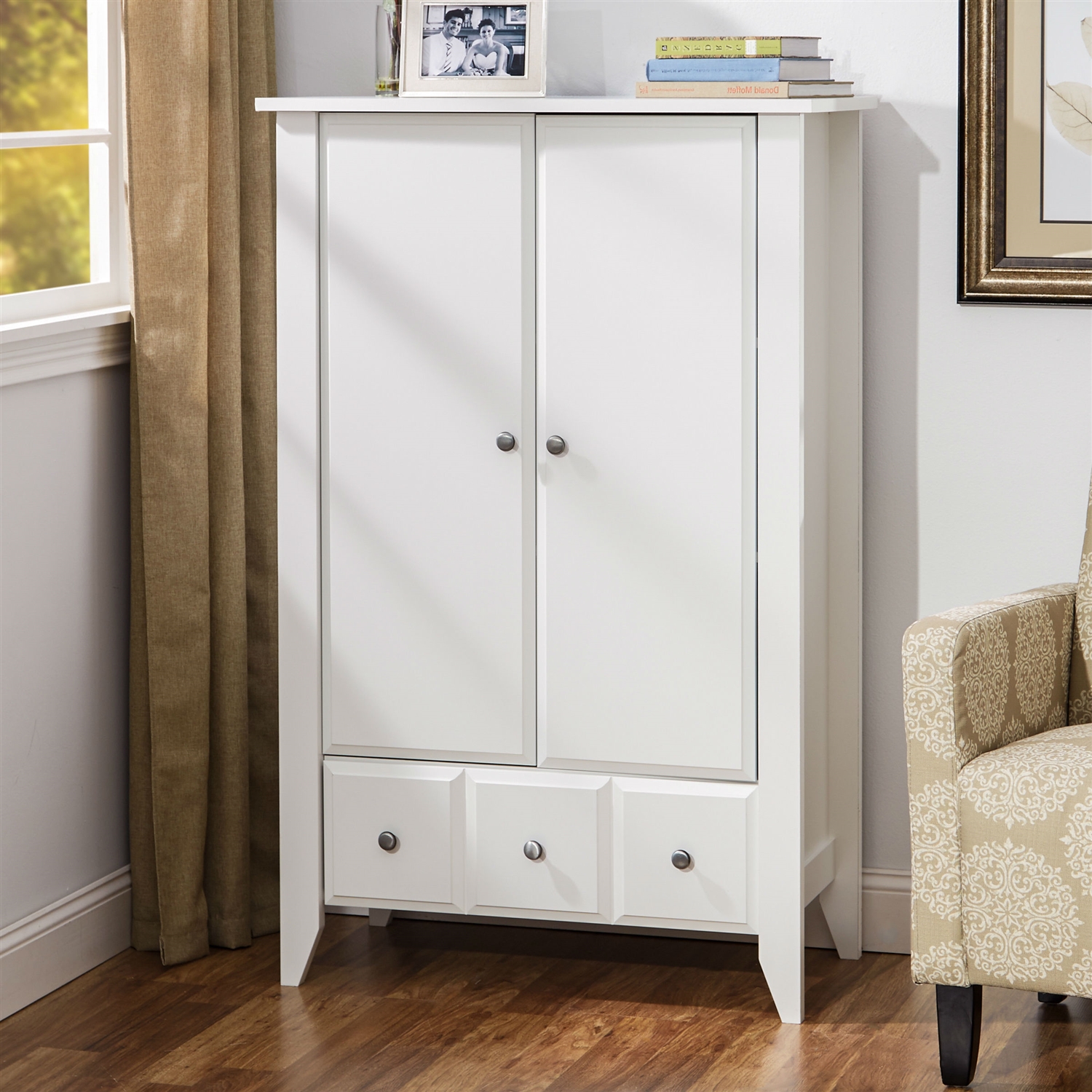 FaFurn - Wardrobe in Soft White, Wood