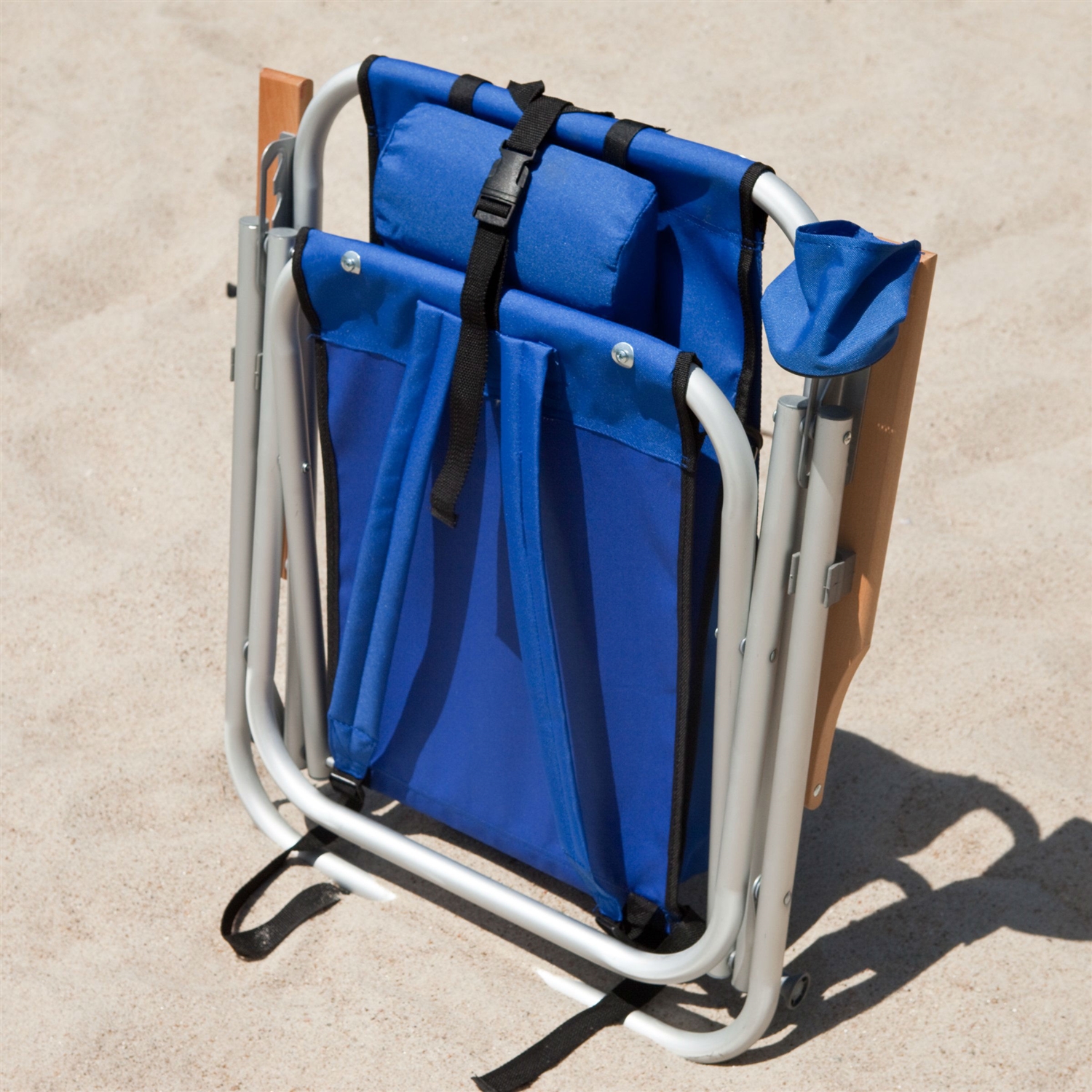 FaFurn - Beach Chair with Backpack Carrying Straps in Royal Blue