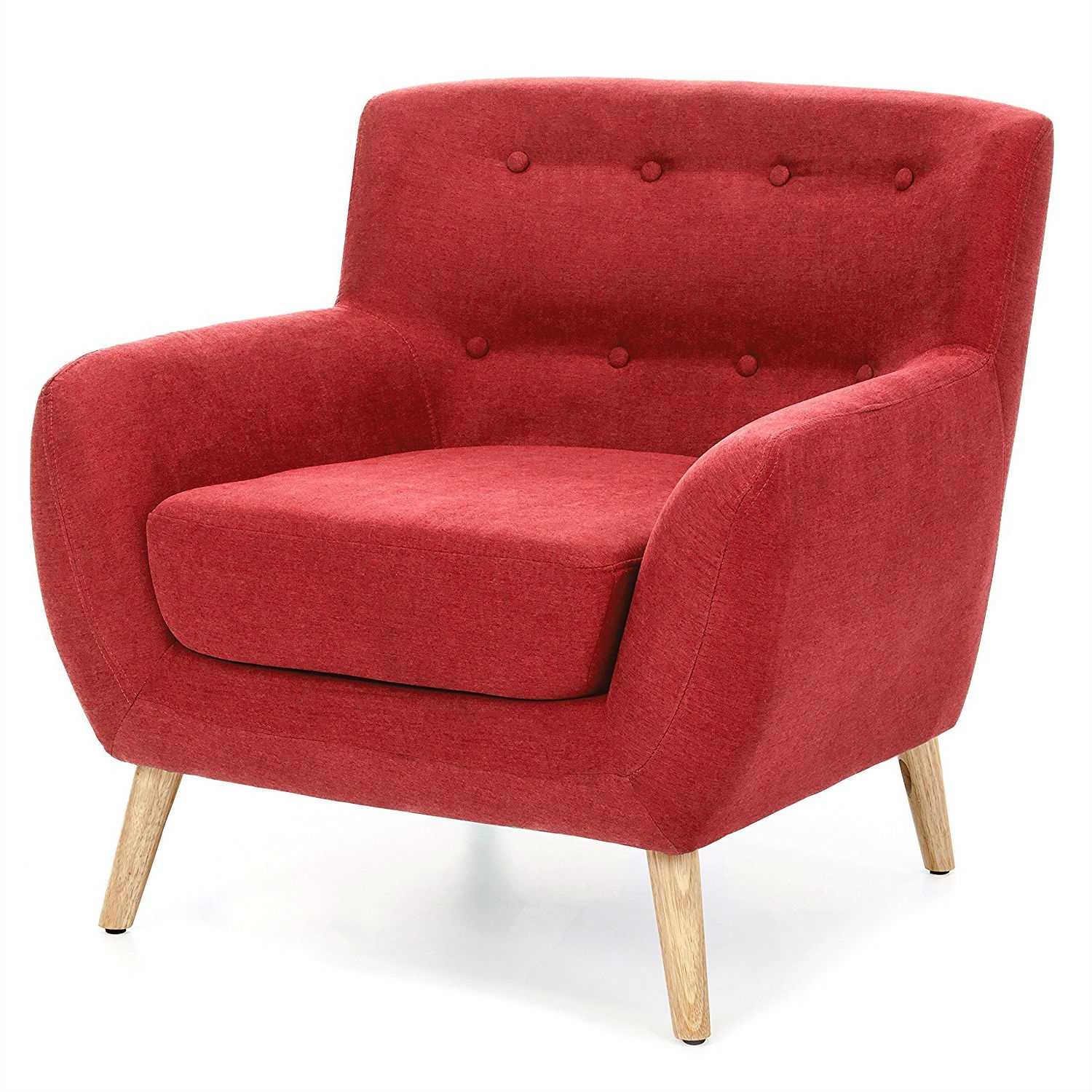 FaFurn - Modern Armchair with Mid-Century Classic Style Wood Legs