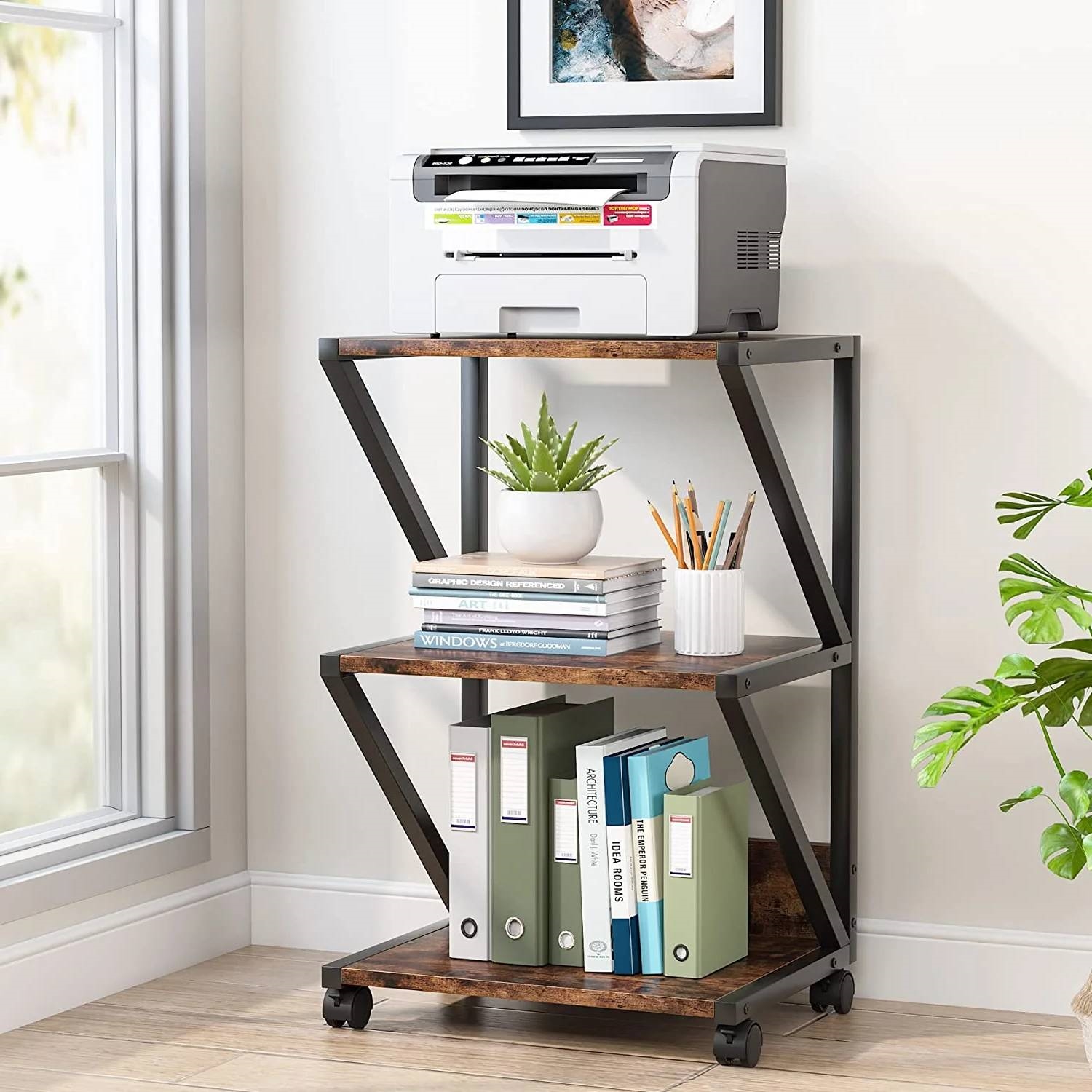 FaFurn - Modern 3-Shelf Printer Stand