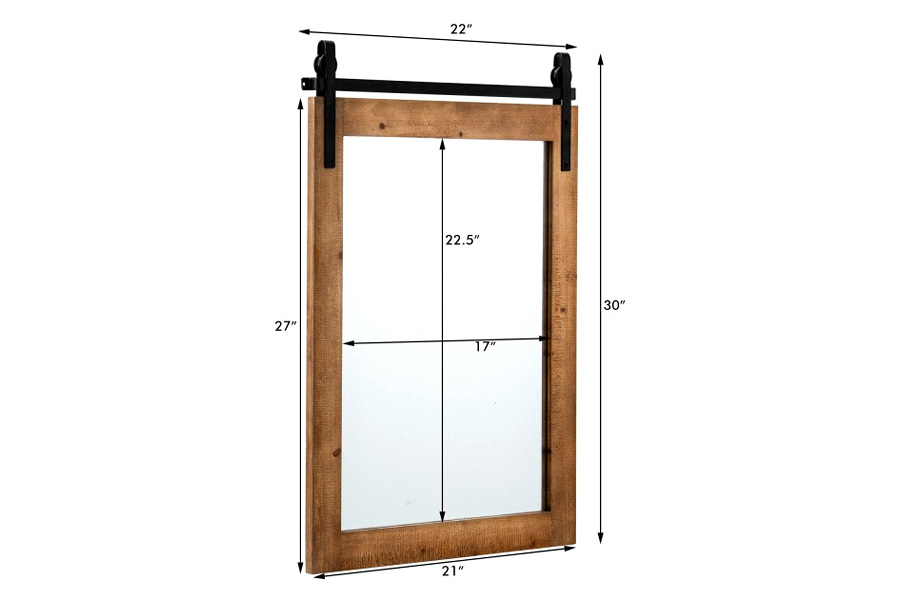 FaFurn - 30 X 22 Inch Rustic Farmhouse Wall Mounted Bathroom Mirror