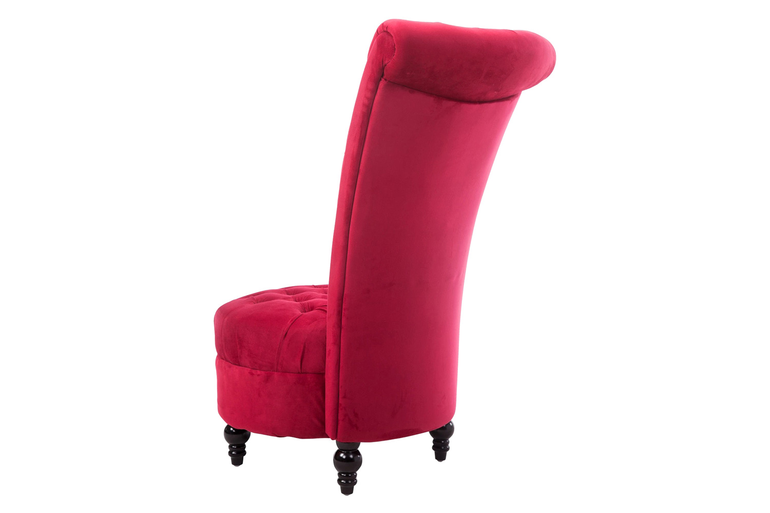 FaFurn™ Tufted High Back Plush Velvet Upholstered Accent Low Profile Chair - Red