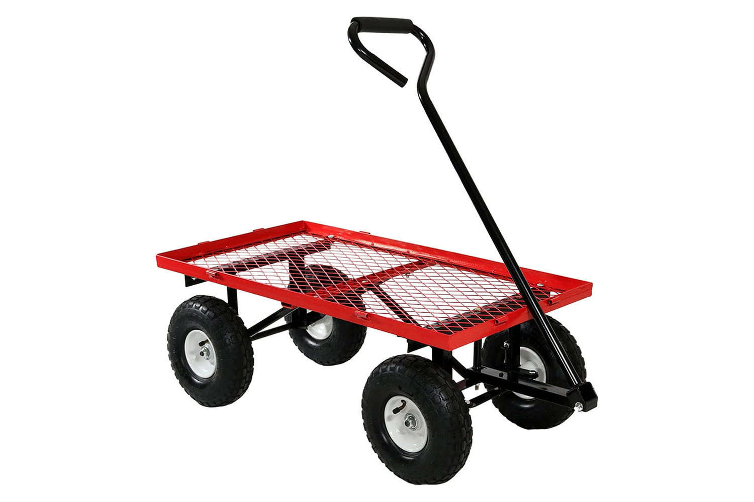 FaFurn Heavy Duty Steel Garden Utility Cart Wagon with Removable Sides - Red