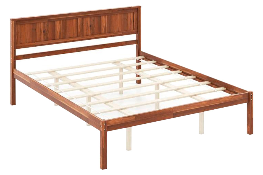 FaFurn - Retro Platform Bed with Headboard